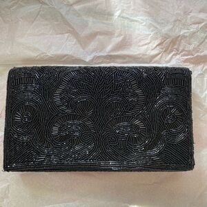 Vintage Black Beaded Evening Bag by Lord & Taylor